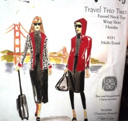 331 CHRISTINE JONSON KNIT FUNNEL TOP,  WRAP SKIRT,  REVERSE HOODI JACKET PATTERN 4-22 NEW